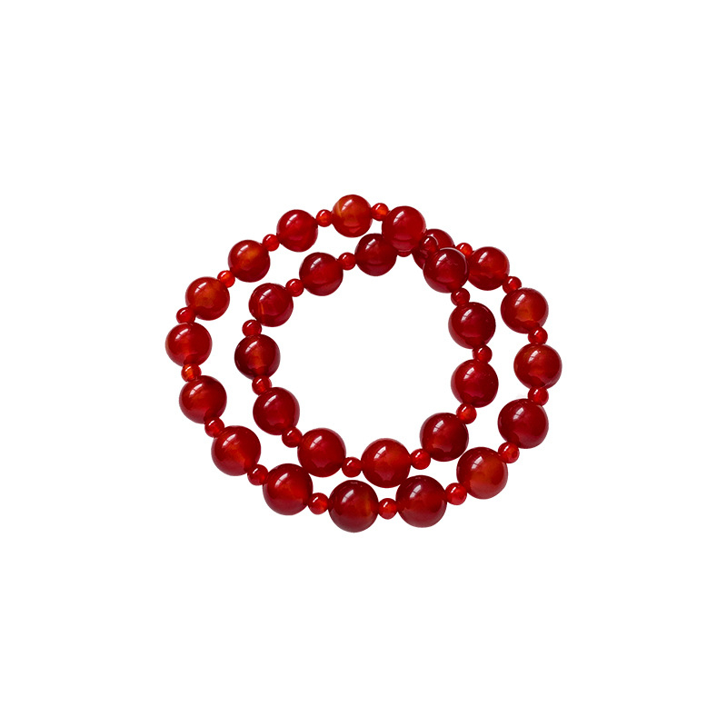 Agát gyöngyös karkötő, két rétegű kivitel, Ruibao, nőknek, geometriai dizájn