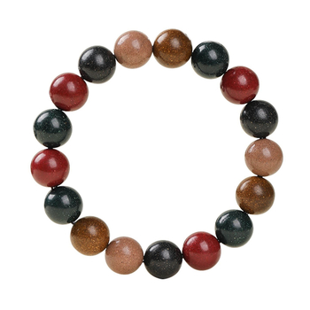 Ősi kézzel készített öt elem füstgyöngy karkötő, uniszex, új kínai stílus, kör alakú forma, gépi formázás, 19 darab