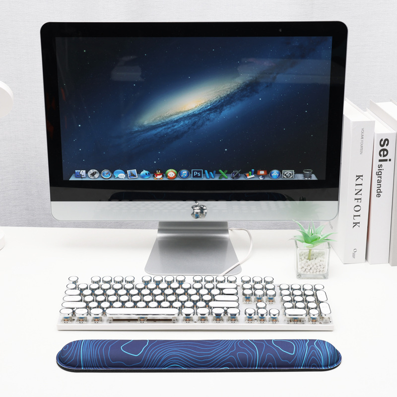 Dvostruki set podloge za zglob i tipkovnicu, mekana pjena, gaming stil, dimenzije 135x80x25 mm i 420x70x20 mm