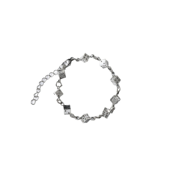 Brățară din oțel titan cu design zar, stil minimalist unisex, placare electrolitică, accesorii pentru mână