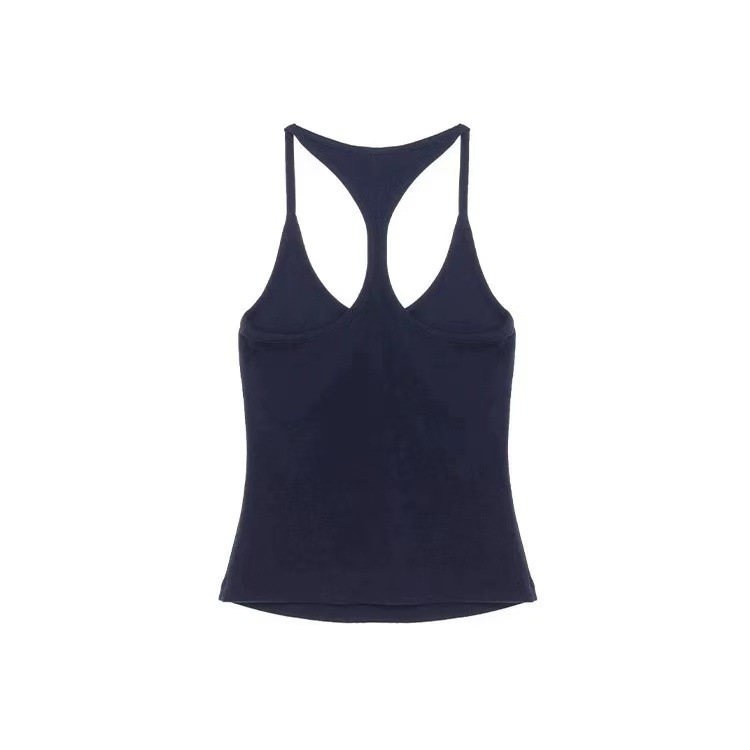 I-formájú top a melltartó fedéséért, pamut-elasztán keverék, mikroelasztikus, nem levehető vállpántok, normál hossz