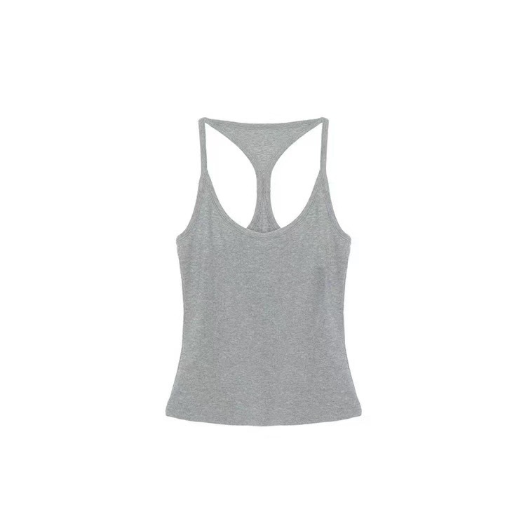 I-formájú top a melltartó fedéséért, pamut-elasztán keverék, mikroelasztikus, nem levehető vállpántok, normál hossz