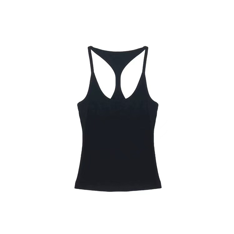 I-formájú top a melltartó fedéséért, pamut-elasztán keverék, mikroelasztikus, nem levehető vállpántok, normál hossz