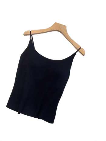 Top camisole cu cup fix, fără cusături, bretele subțiri, căptușeală plufoasă pentru confort de tip nor, model G110904