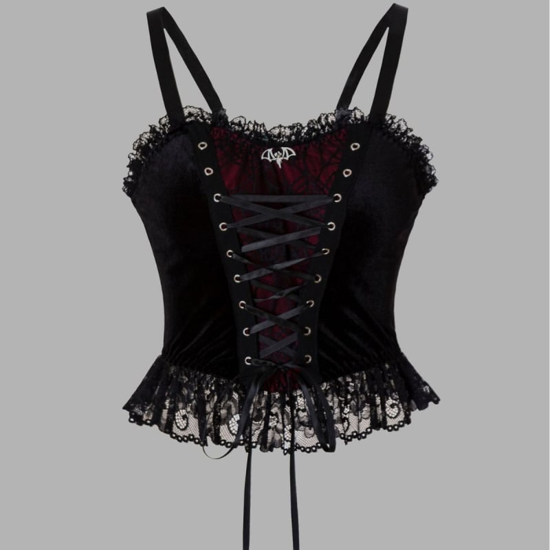 Camisole top s čipkom i metalnim detaljima, V-izrez, poliester materijal, srednja težina, pogodan za sve sezone