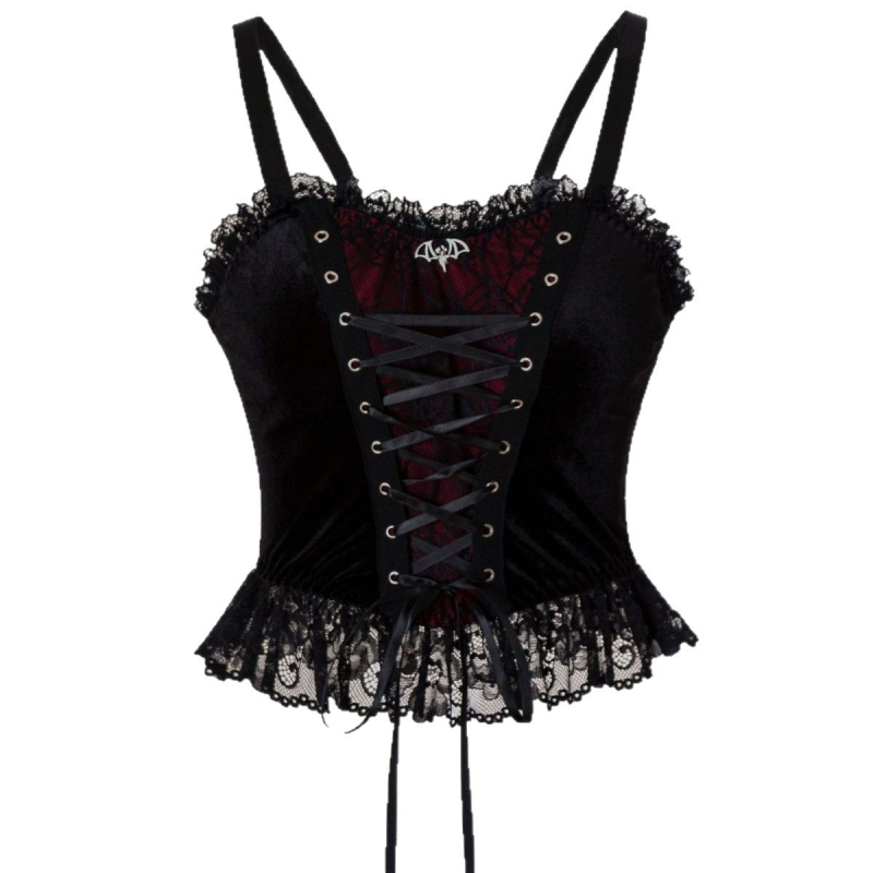 Camisole top s čipkom i metalnim detaljima, V-izrez, poliester materijal, srednja težina, pogodan za sve sezone