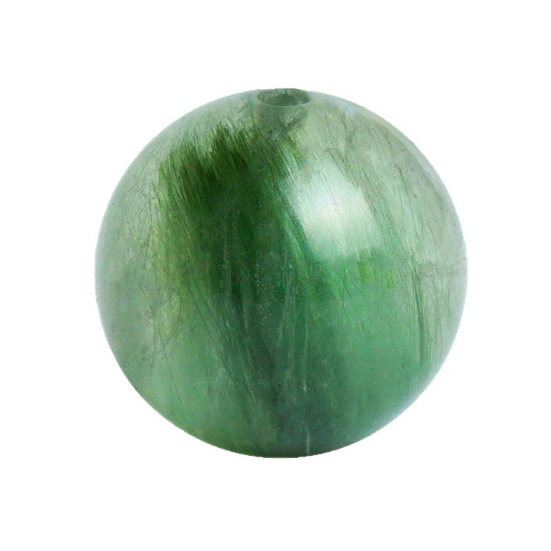 Brățară unisex din cristale, mărgele verzi Hair Crystal cu mărgele spacer, accente din blană de iepure verde