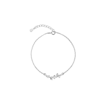 Brățară din argint cu frunză de Gingko pentru femei, argint S999 pur, model primăvară 2025, placare electroplată