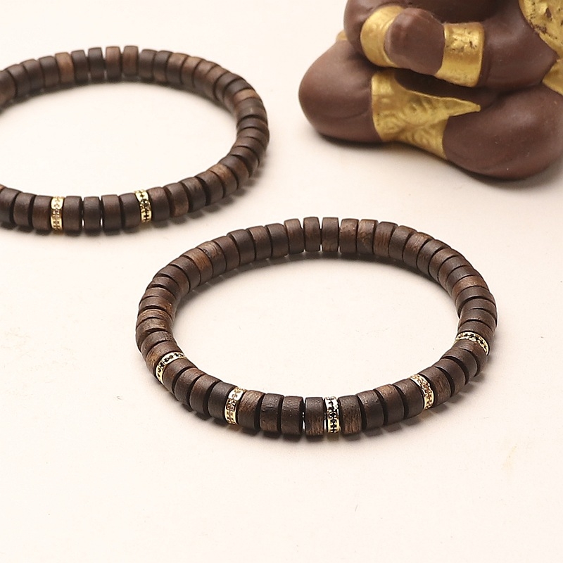 Гривна от агарово дърво DIY, етно стил, гравирана и ръчно изработена, полирана; Two Fates; лято 2024