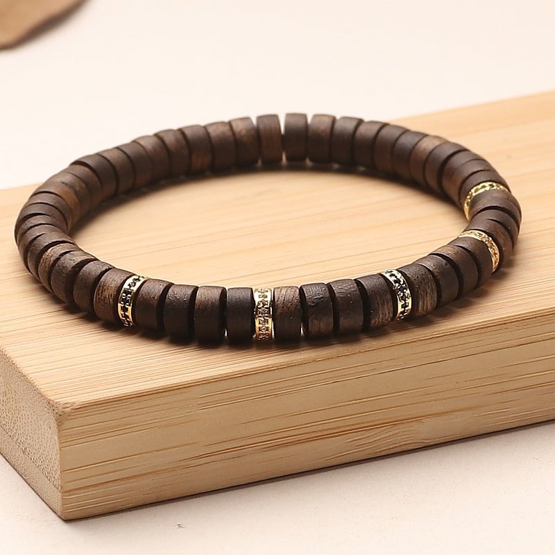 Гривна от агарово дърво DIY, етно стил, гравирана и ръчно изработена, полирана; Two Fates; лято 2024