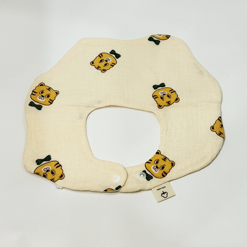 Drool bib pre batoľatá, z 100% bavlny, 6‑vrstvová gáza, nastaviteľné zapínanie na patentky, proti znečisteniu 1–3 roky