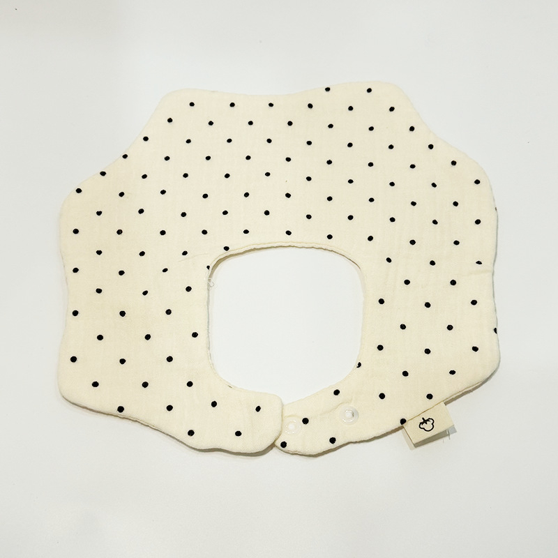 Drool bib pre batoľatá, z 100% bavlny, 6‑vrstvová gáza, nastaviteľné zapínanie na patentky, proti znečisteniu 1–3 roky