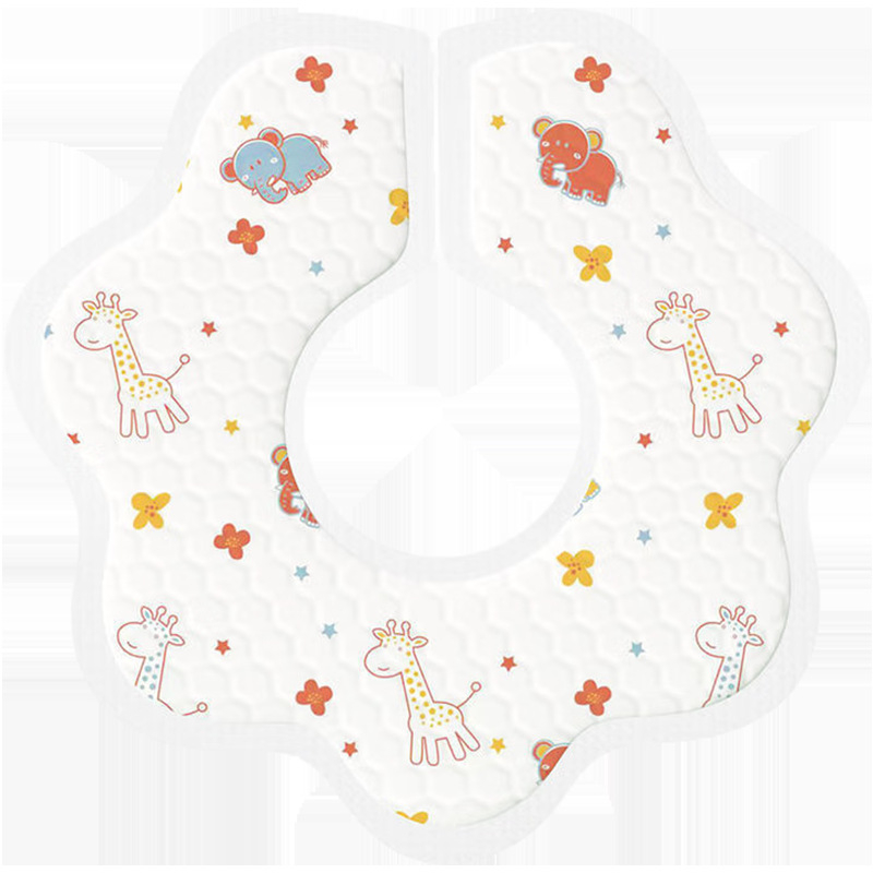 Bibe de unică folosință pentru bebeluși și copii, impermeabile, model desen animat, material tarpaulin și bumbac, pachet de 30 bucăți, potrivite pentru 0–8 ani