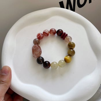 Ženski kristalni narukvica — ručno izrađena geometrijska narukvica s Hair Crystal, Citrine i Super Seven