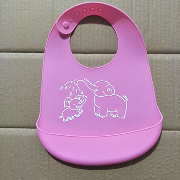 Bavetă din silicon alimentar pentru sugari și copii, impermeabil, model monocrom, vârsta 0–6 ani