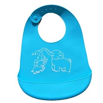 Bavetă din silicon alimentar pentru sugari și copii, impermeabil, model monocrom, vârsta 0–6 ani