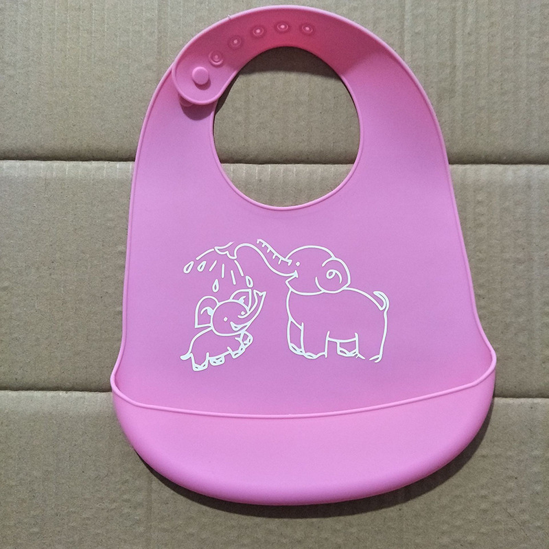 Bavetă din silicon alimentar pentru sugari și copii, impermeabil, model monocrom, vârsta 0–6 ani
