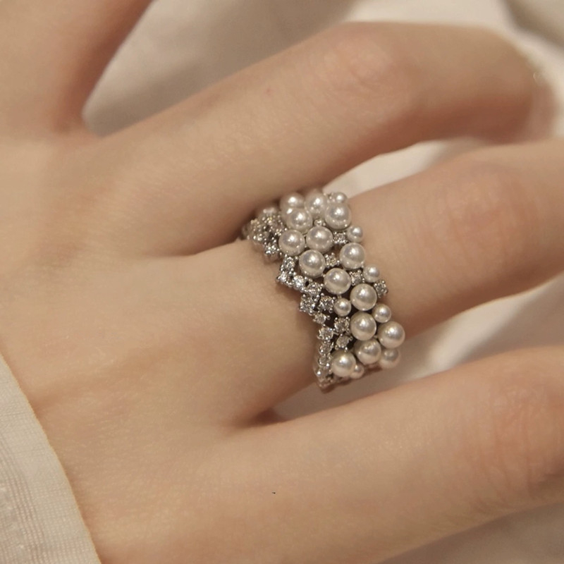 Inel deschis, zirconiu încrustat, metal, geometric, lux ușor