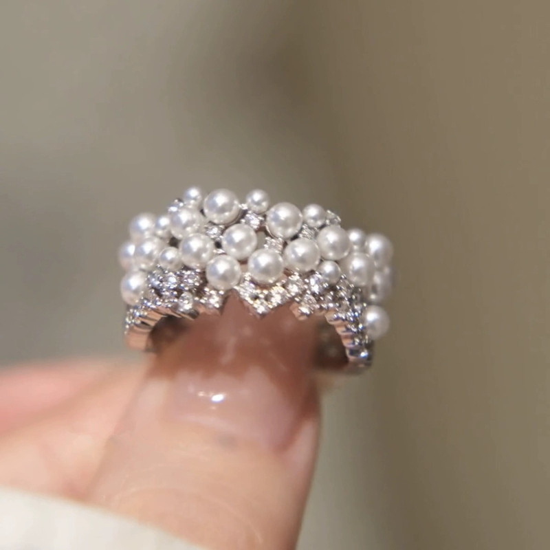 Inel deschis, zirconiu încrustat, metal, geometric, lux ușor