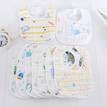 Bibe U în formă de U din seersucker, șase straturi, peste 95% bumbac, absorbție a transpirației, pentru sugari 0–3 ani