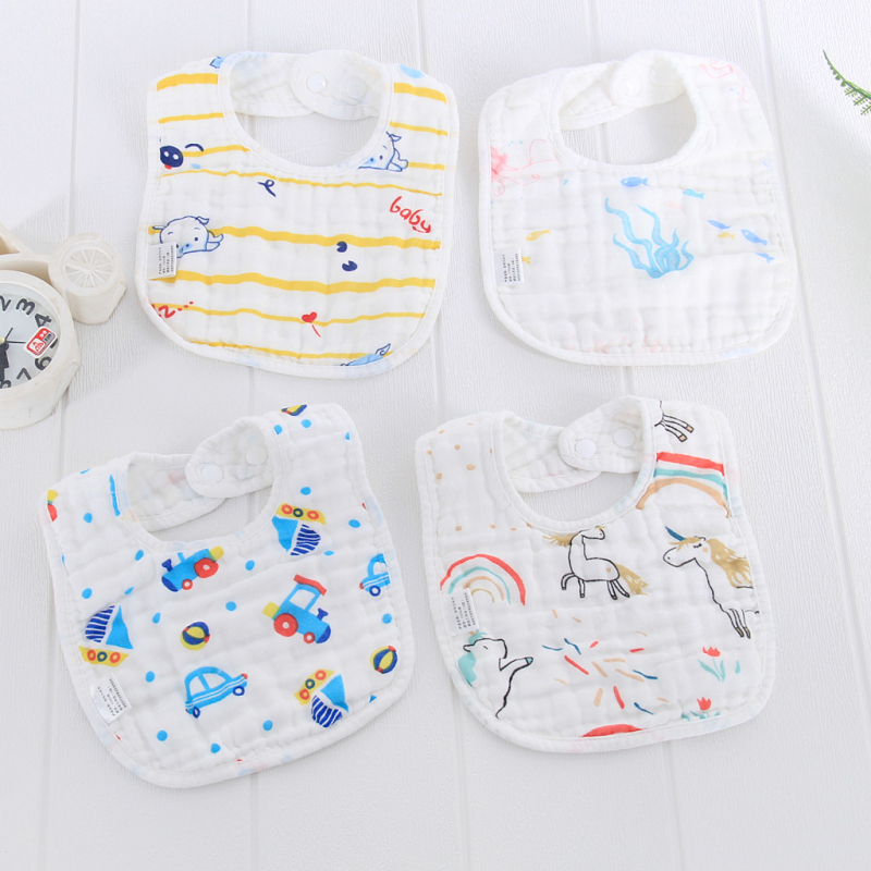 Bibe U în formă de U din seersucker, șase straturi, peste 95% bumbac, absorbție a transpirației, pentru sugari 0–3 ani