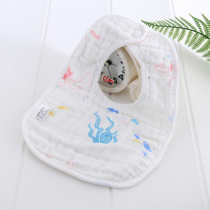 Bibe U în formă de U din seersucker, șase straturi, peste 95% bumbac, absorbție a transpirației, pentru sugari 0–3 ani