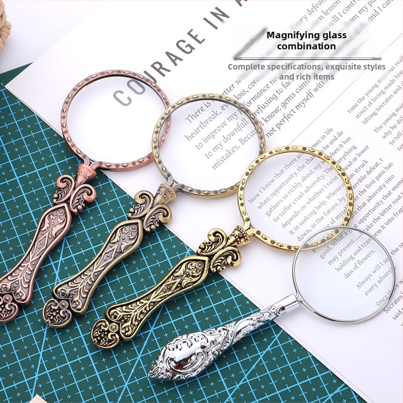 Ретро увеличително стъкло с леща с висока резолюция, преносимо и ръчно за четене