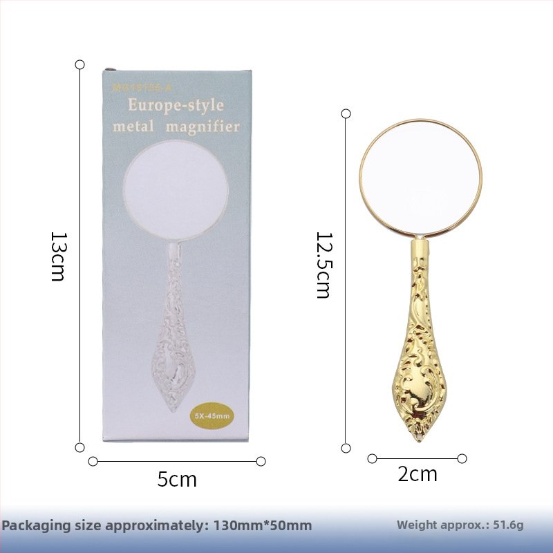 Ретро увеличително стъкло с леща с висока резолюция, преносимо и ръчно за четене