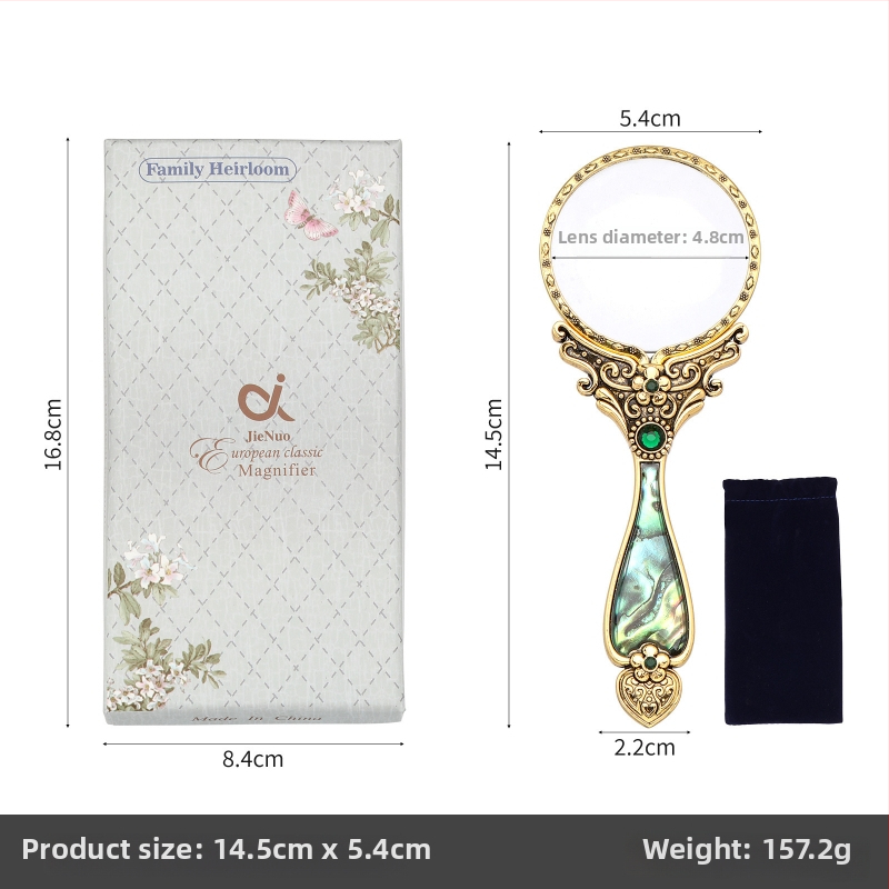 Ретро увеличително стъкло с леща с висока резолюция, преносимо и ръчно за четене
