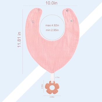 Xiaokaka Bavetă pentru bebeluși cu buzunar – din tifon de bumbac, design triunghiular, anti-murdărire, pentru copii 1–3 ani