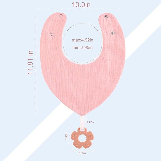 Xiaokaka Bavetă pentru bebeluși cu buzunar – din tifon de bumbac, design triunghiular, anti-murdărire, pentru copii 1–3 ani