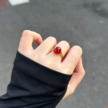 Inel | Design geometric | Material: cupru ecologic + pietre artificiale | Tehnologie de prelucrare: pietre montate | Pentru femei | Vara 2025