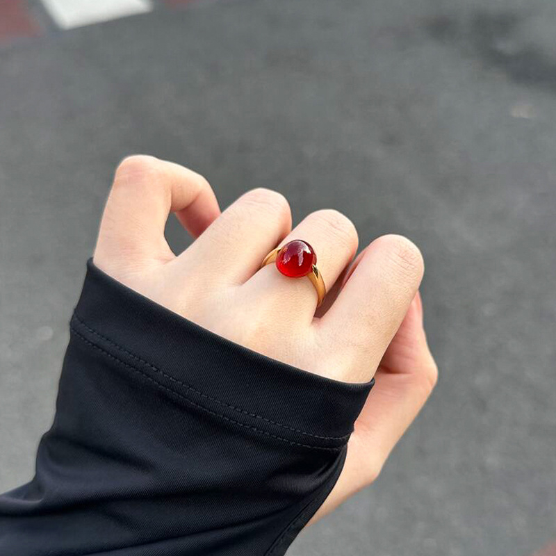 Inel | Design geometric | Material: cupru ecologic + pietre artificiale | Tehnologie de prelucrare: pietre montate | Pentru femei | Vara 2025