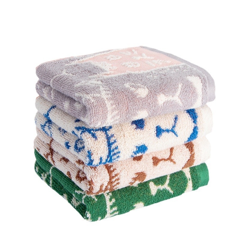 Sanli prosop de baie pentru copii cu model de pisică Jacquard – bumbac 100%, 150D, 80–99 g