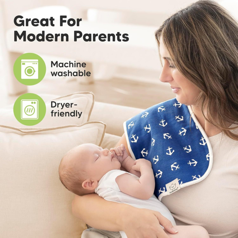 Prosop pentru eructații la bebeluși și șervet pentru bebeluși, din bumbac, absorbant, unisex, pentru 0–3 ani, modele: dungi, carouri, uni, desene animate, buline — Siguranță Clasa A