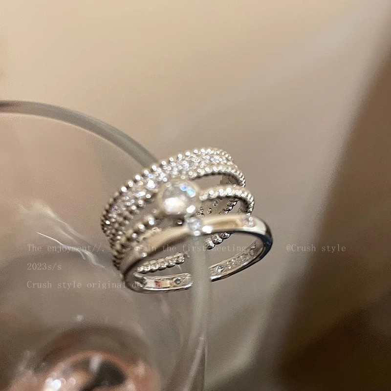 Комплект от открити пръстени за жени — геометричен дизайн, титиева стомана, полирано покритие