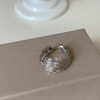 RONERAI Геометричен метален пръстен, електроплакиран дизайн, за жени, IN стил