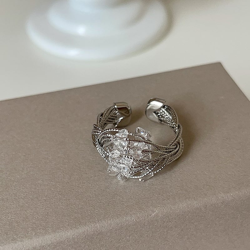 RONERAI Геометричен метален пръстен, електроплакиран дизайн, за жени, IN стил