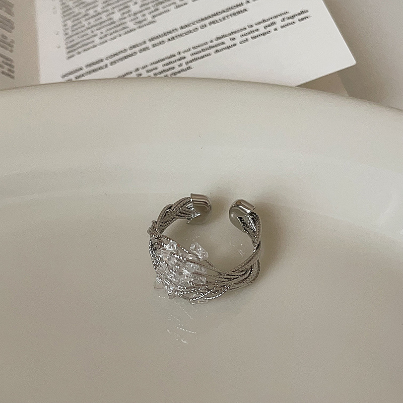 RONERAI Геометричен метален пръстен, електроплакиран дизайн, за жени, IN стил