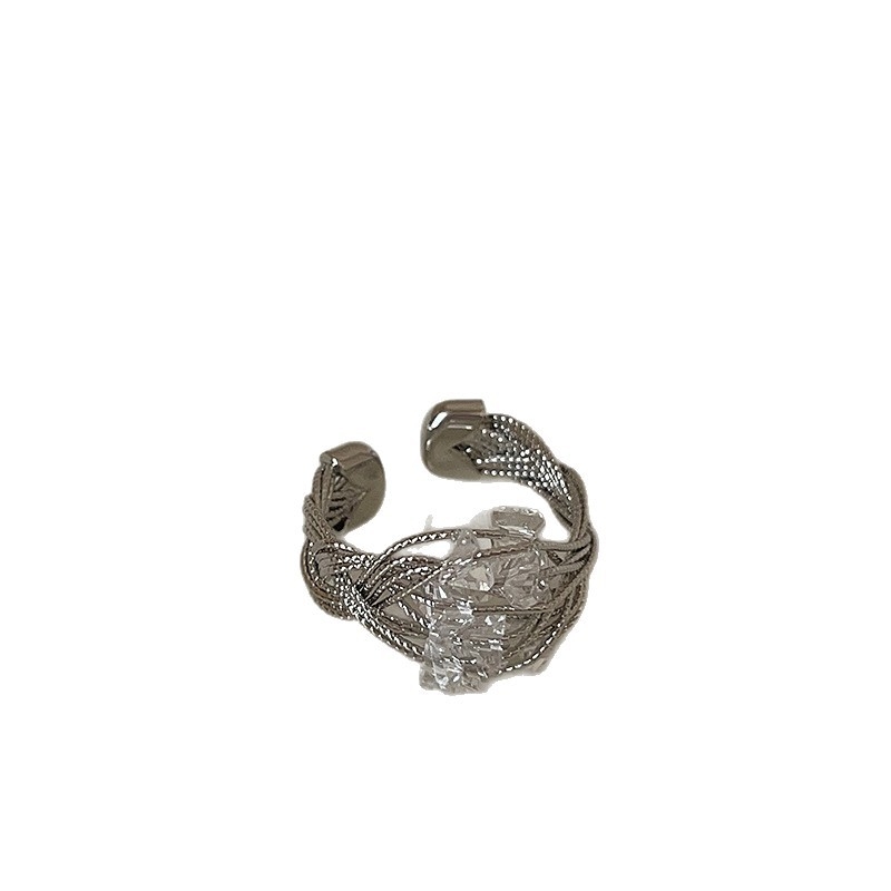 RONERAI Геометричен метален пръстен, електроплакиран дизайн, за жени, IN стил