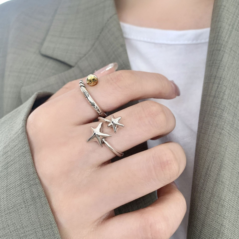 Ainira меден геометричен отворен пръстен за жени, електроплакиран (мед • геометричен дизайн • отворен пръстен • електроплакиран • за жени)