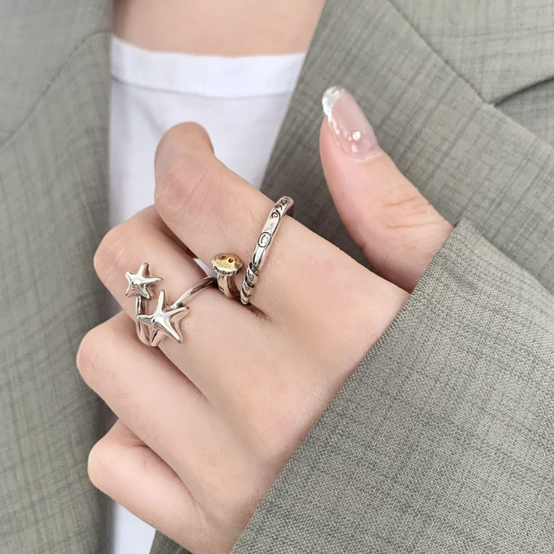 Ainira меден геометричен отворен пръстен за жени, електроплакиран (мед • геометричен дизайн • отворен пръстен • електроплакиран • за жени)