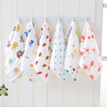 Kūdikių veido rankšluostis iš 6 sluoksnių medvilnės, 100% medvilnė, lengvas, mažiau nei 50 g, paprasta audinys ir kabliuko kraštas