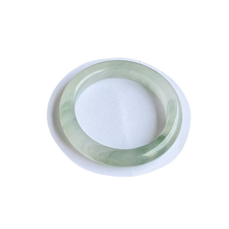 Brățară din jad cu bandă plată • Baichen Jewelry • șlefuire și lustruire • stil proaspăt și dulce