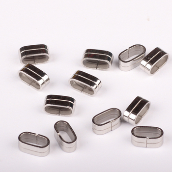 Brățară de încheietură din oțel inoxidabil 304 cu cataramă plată închisă și mărgele spacer ovale pentru șnur de piele DIY