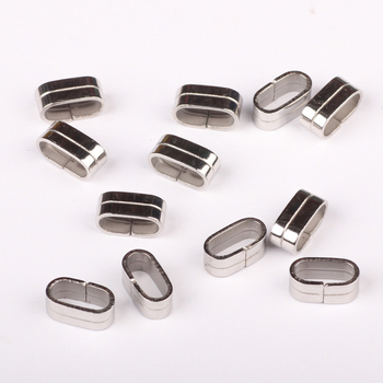 Brățară de încheietură din oțel inoxidabil 304 cu cataramă plată închisă și mărgele spacer ovale pentru șnur de piele DIY