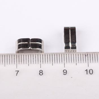 Brățară de încheietură din oțel inoxidabil 304 cu cataramă plată închisă și mărgele spacer ovale pentru șnur de piele DIY