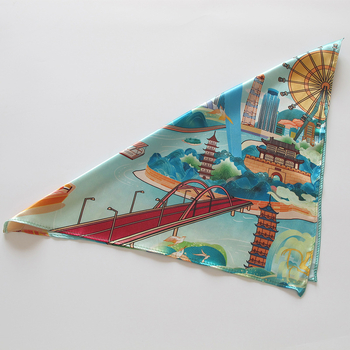 Μικρό τετράγωνο φουλάρι πολυεστερικό - Απλή ύφανση, Ρετρό στυλ για γυναίκες, Καλοκαίρι 2022