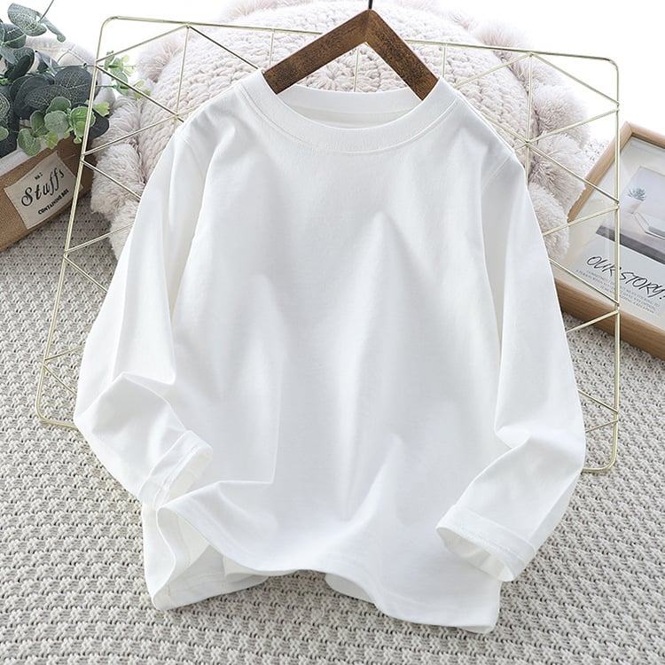 Dječji T-shirt 95% pamuk, okrugli vrat, jednobojna, meka tkanina, za djecu 3-8 i 8+ godina, pogodno za proljeće, ljeto i jesen