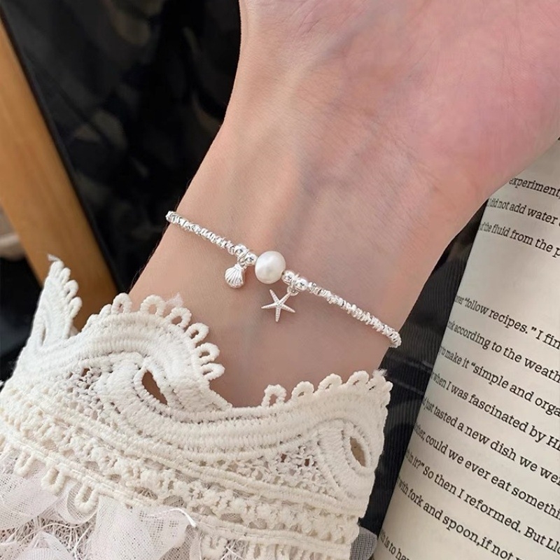 Meďový náramok v tvare hviezdy s ozdobou z perleťovej mušle, ženský prirodzený štýl, elektroplatovaný povrch